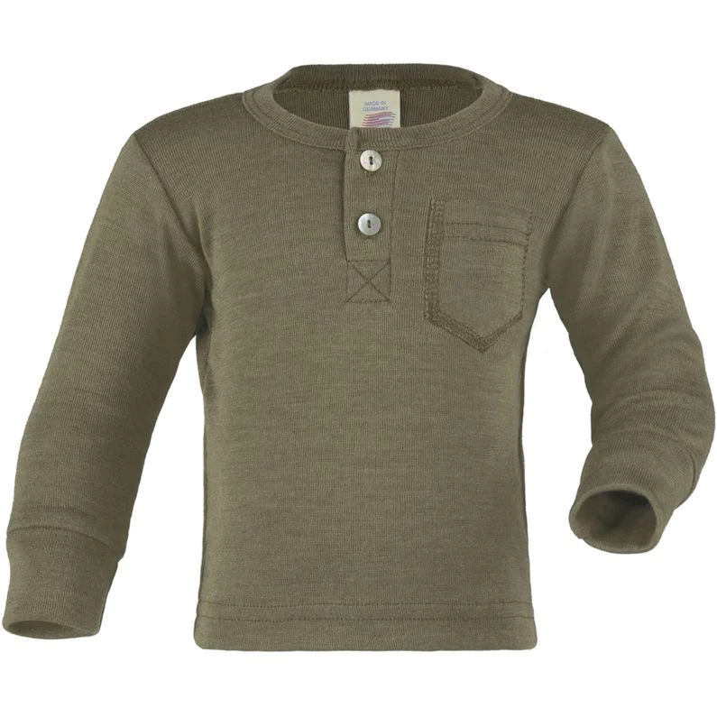 Engel Nature maglia lana seta bottoni olive termica