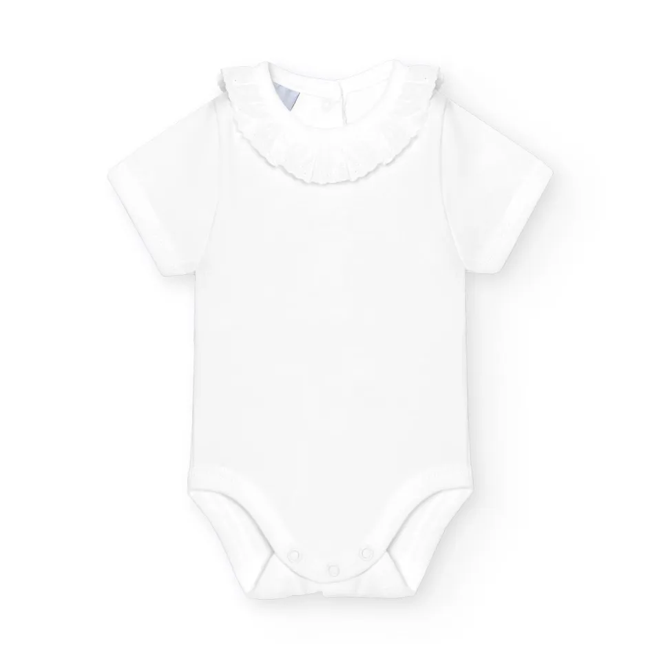 Babidu 1193 body maniche corte pizzo 12-18 mesi rosa