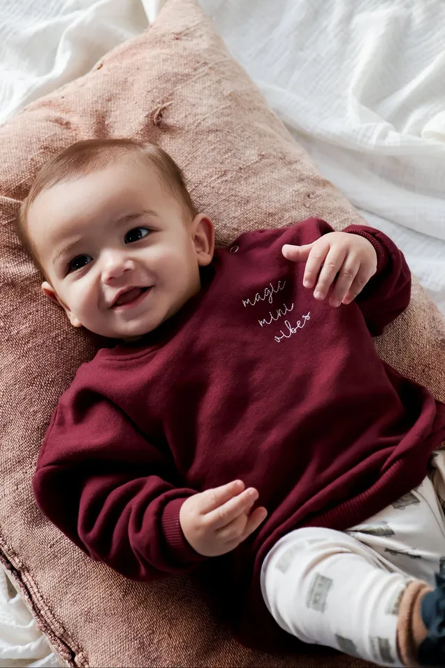 Ella and Rapha MINI felpa bambino bordeaux cotone morbido