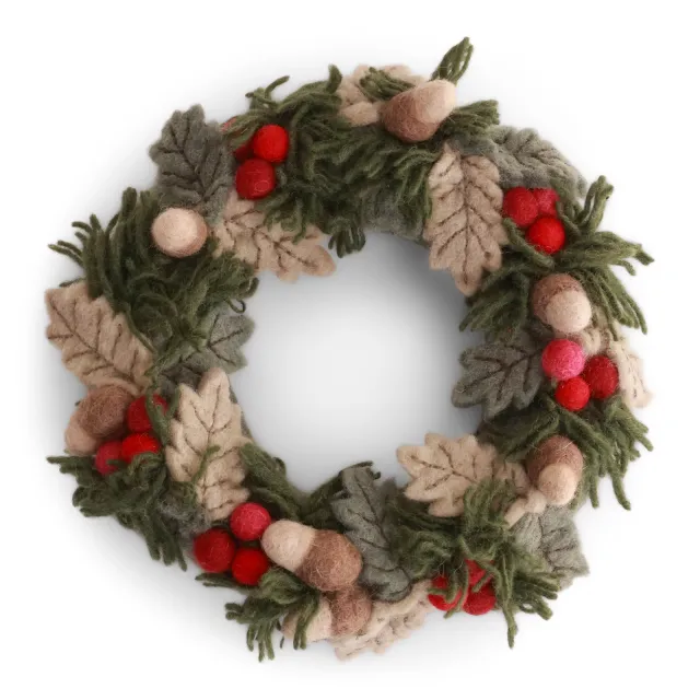 Gry & Sif ghirlanda feltro 20 cm bacche rosse