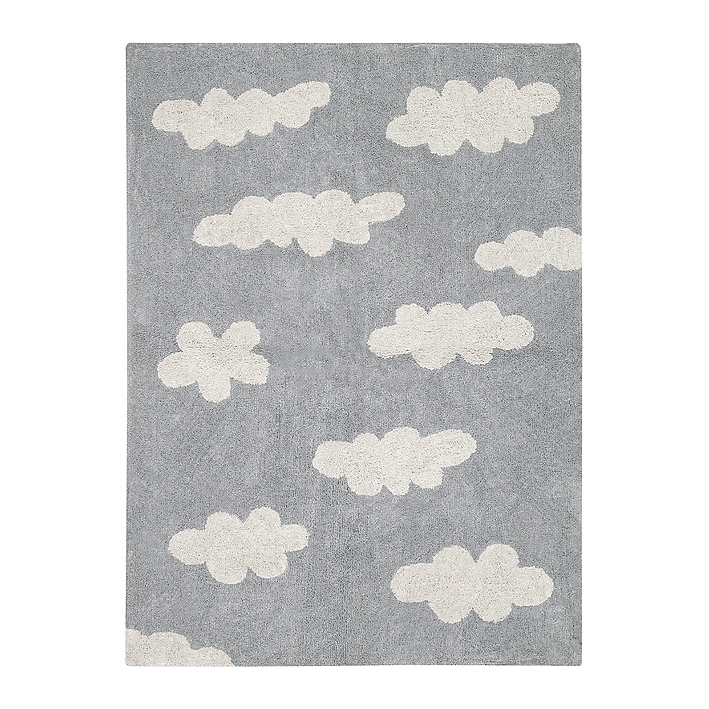 Lorena Canals Nuvole tappeto lavabile grigio cotone 120x160