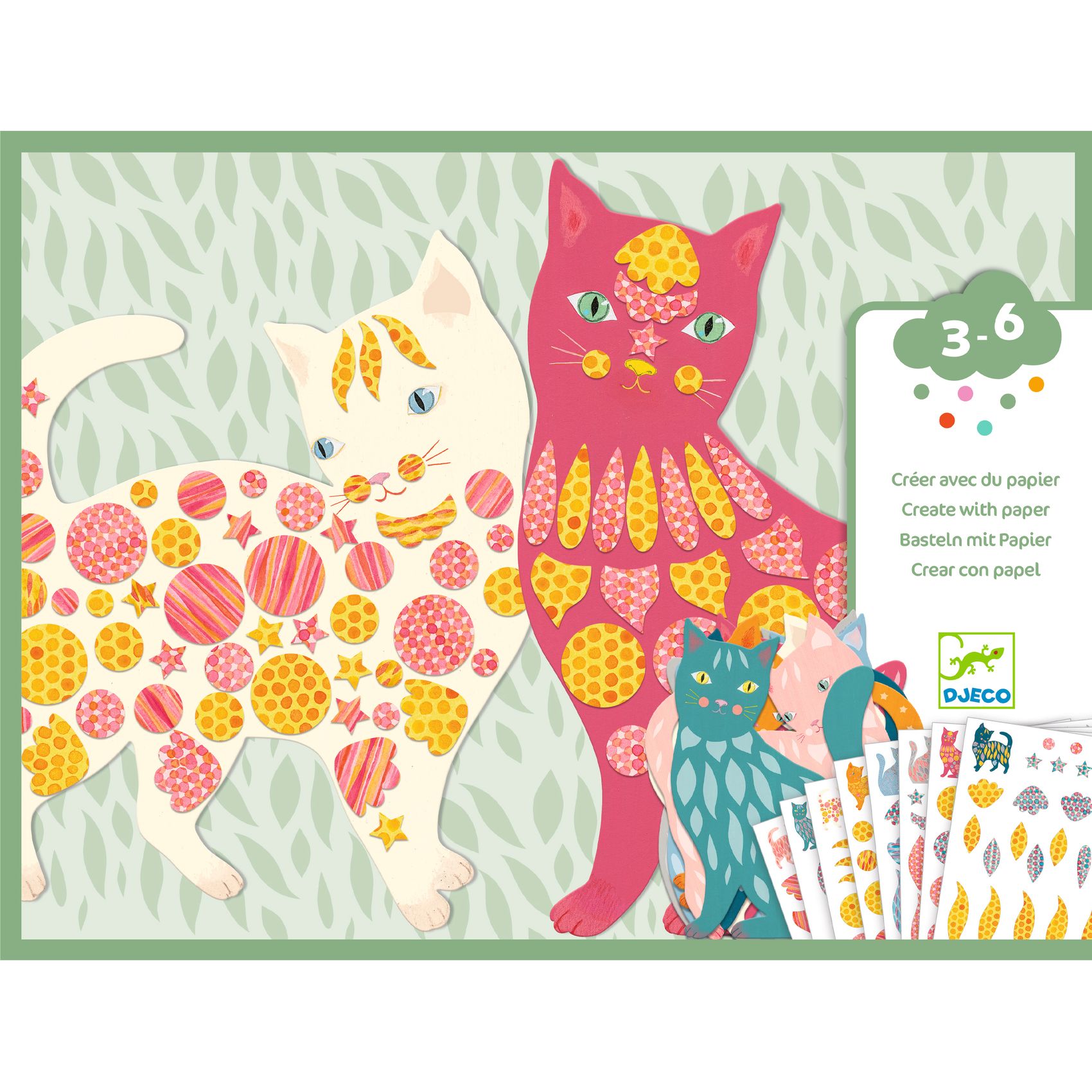 Djeco Gatti Set Artistico Stickers 8 Fogli FSC