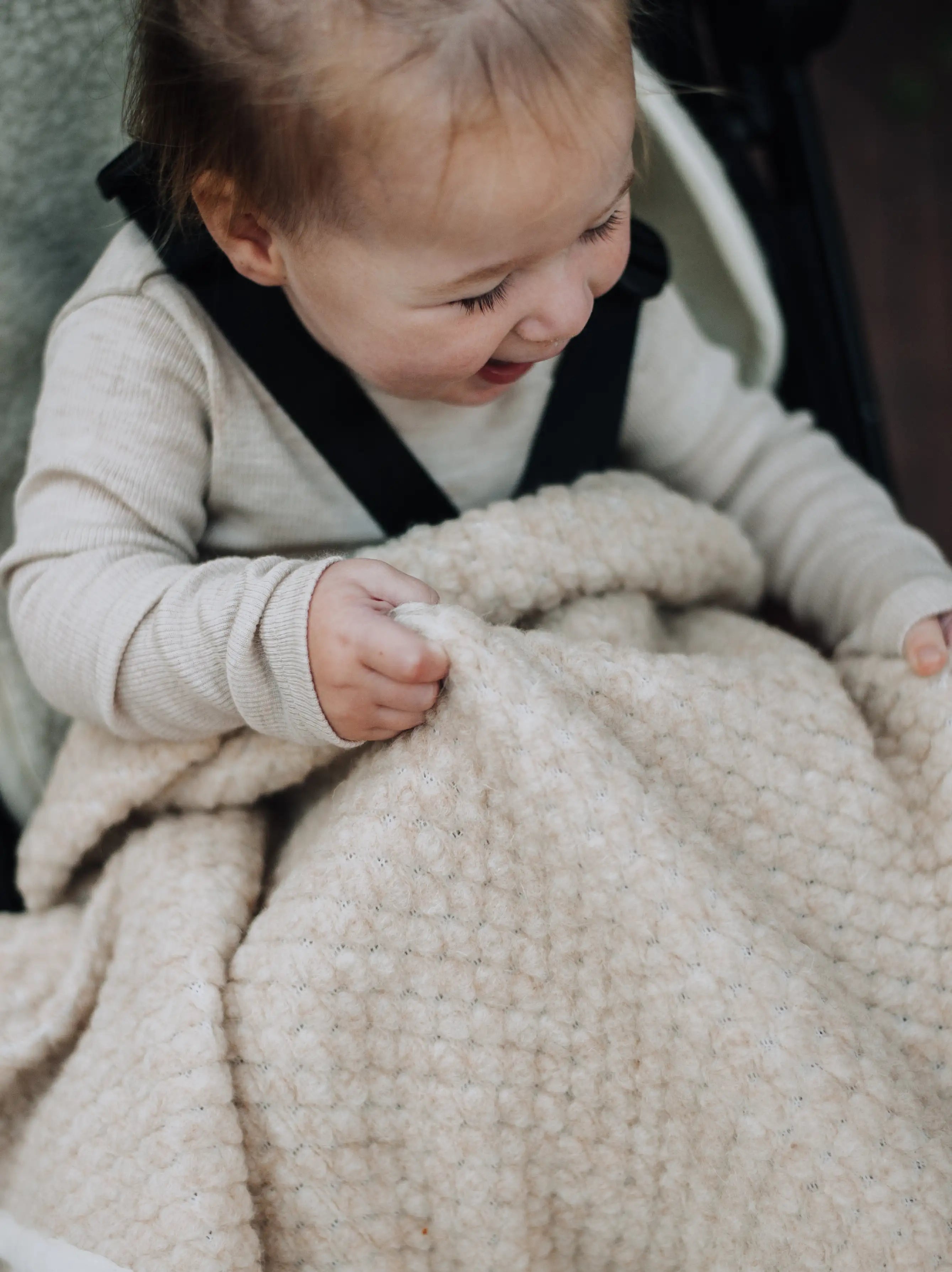 Kico Label coperta bouclé lana merino neonato