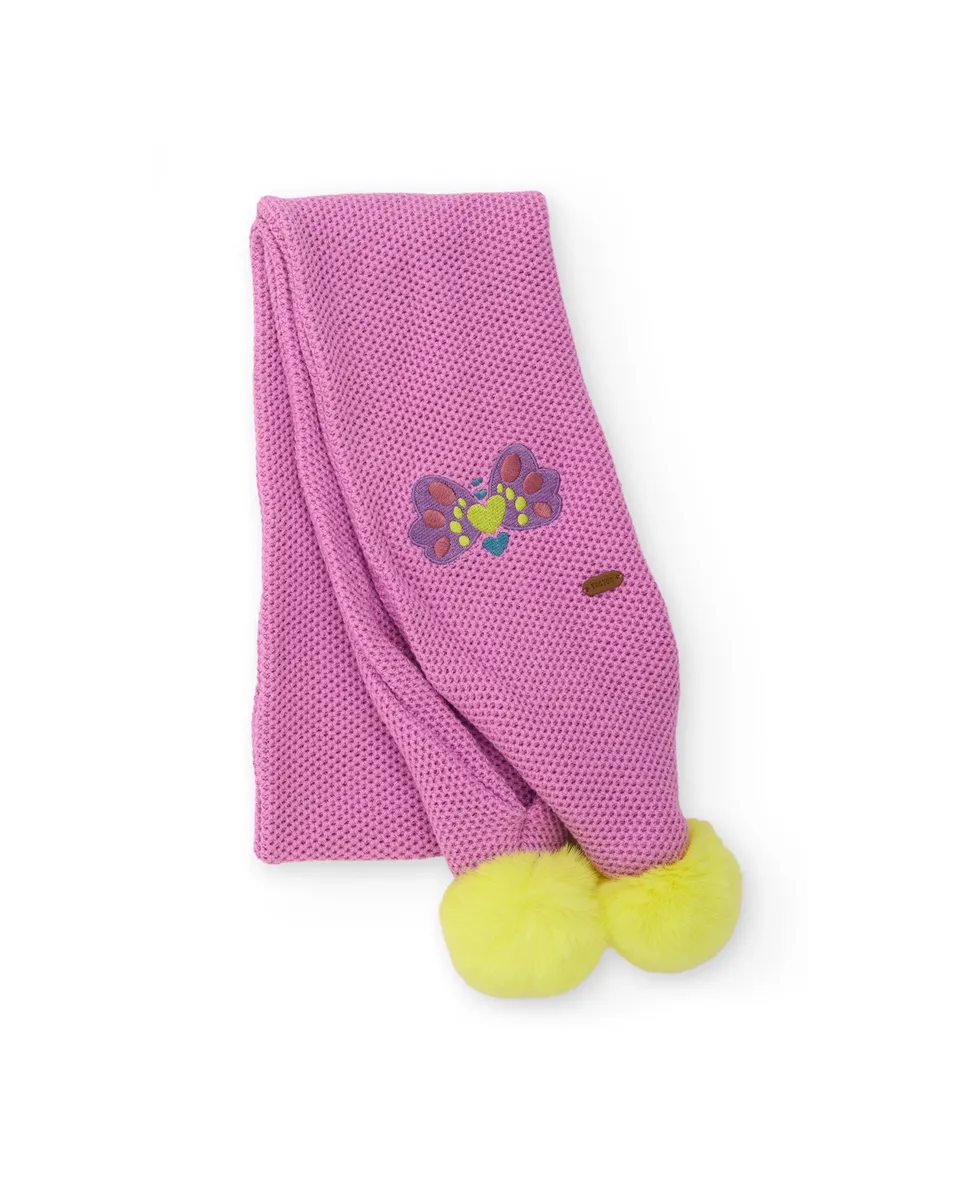 Tuc Tuc sciarpa bimba rosa maglia farfalla