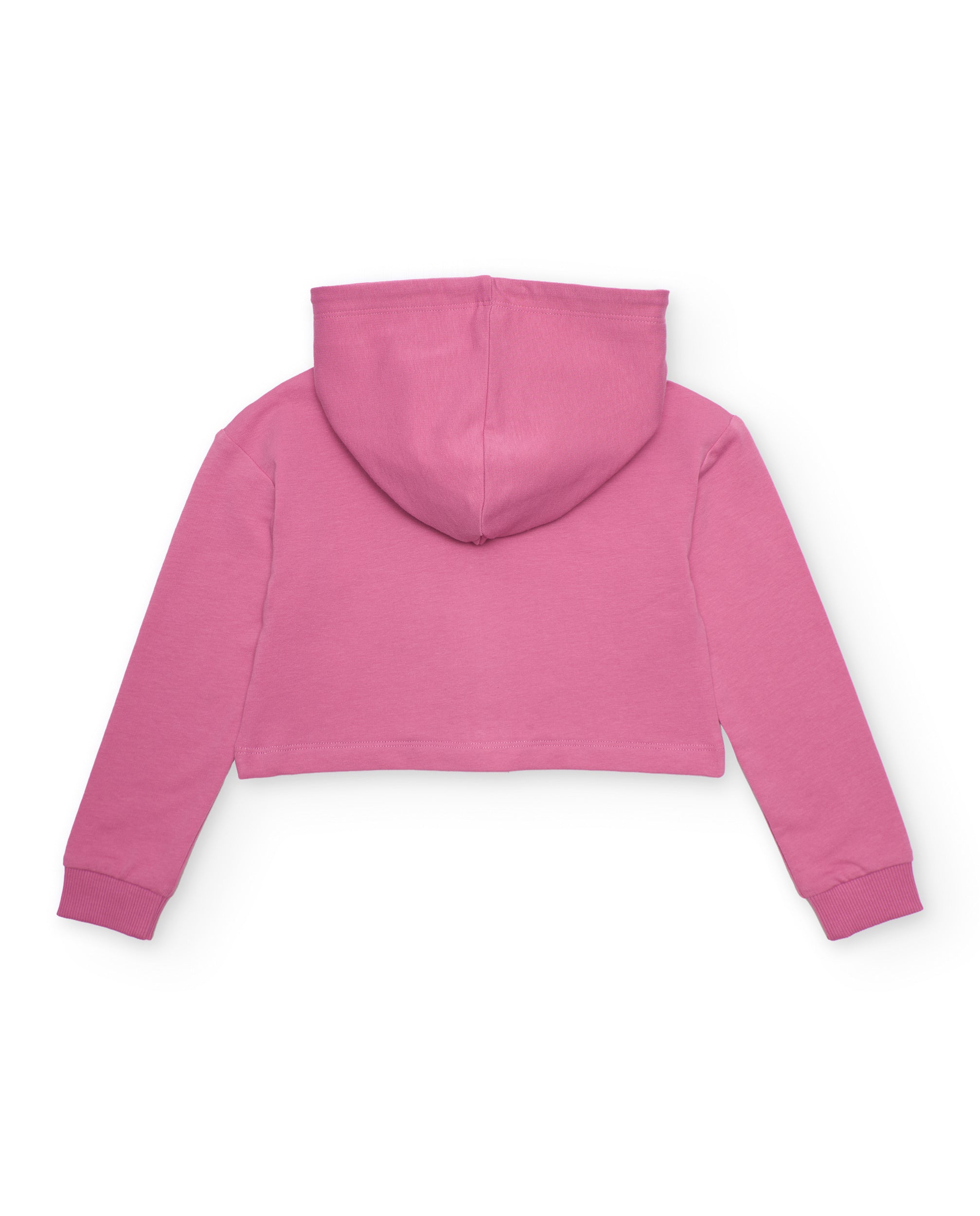 Tuc tuc felpa bambina rosa cropped con arcobaleno