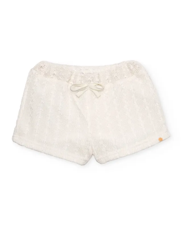 Tuc Tuc shorts bimba traforati bianchi vita elastica