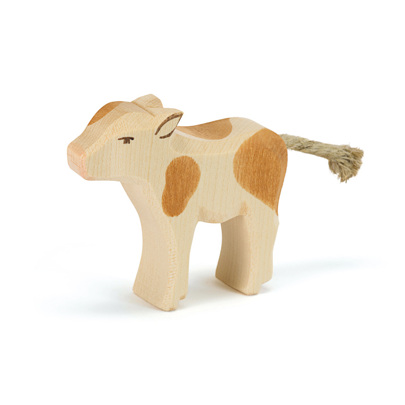 Ostheimer Vitello Pezzato Marrone figura legno 7 cm