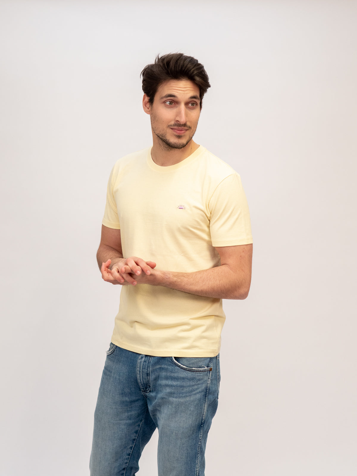 Ella and Rapha SUN t-shirt sole blu cotone bio