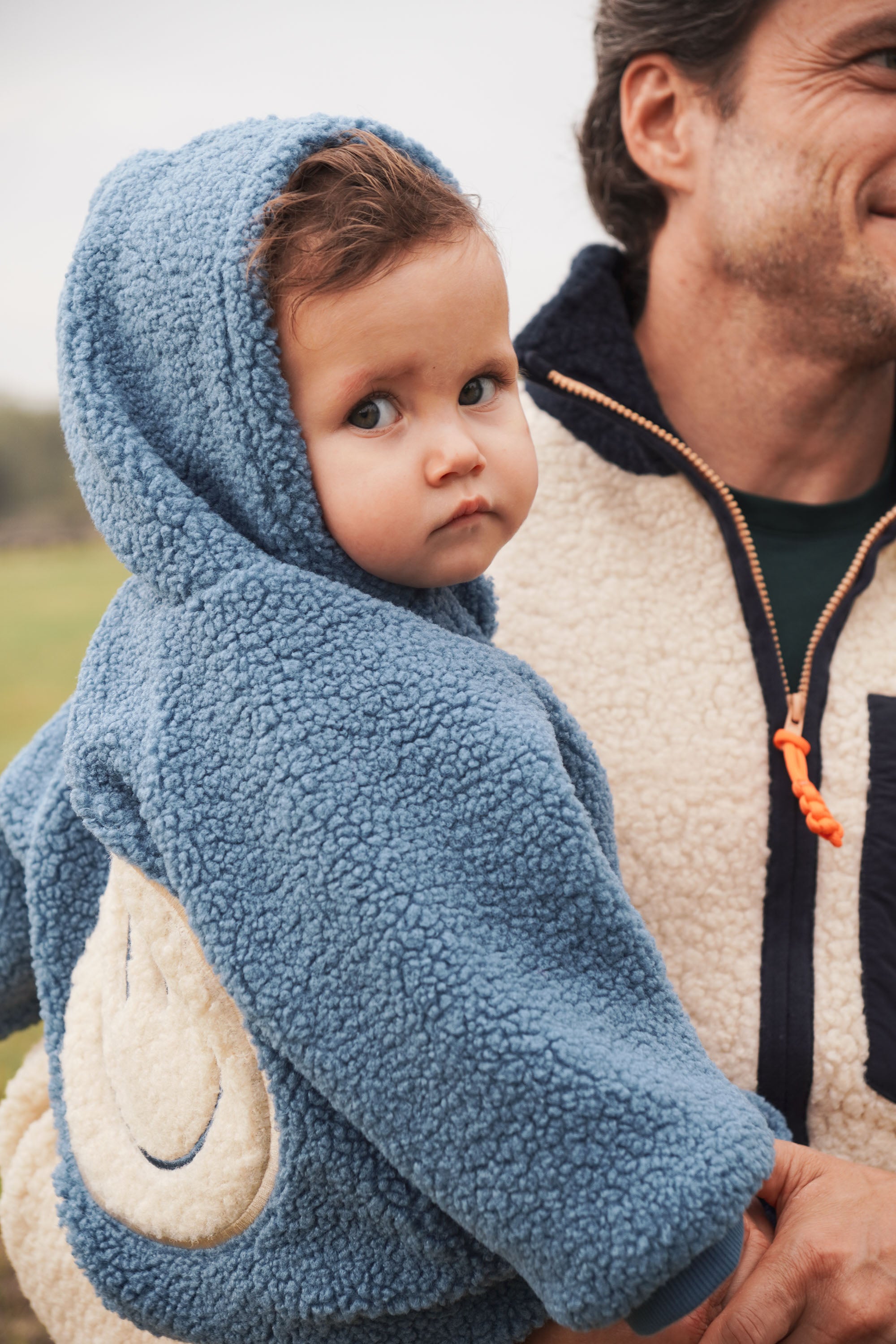 Ella and Rapha Smiley Suit tutina teddy blu invernale