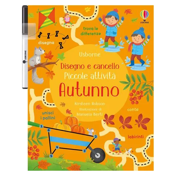 Usborne Autunno libro disegno e cancella con pennarello