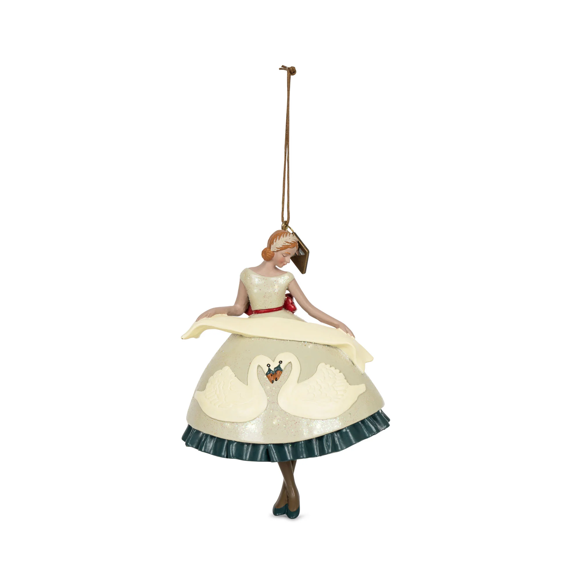 Konges Sløjd Ballerina cigno decorazione Natale resina