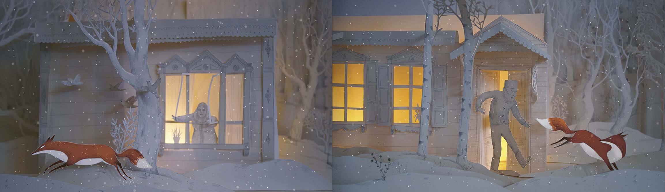 Dal bosco una volpe silent book bambini copertina rigida