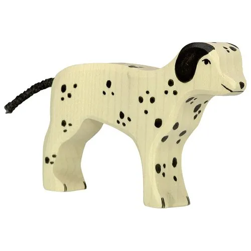 Holztiger Cane Dalmata figura in legno dipinta a mano