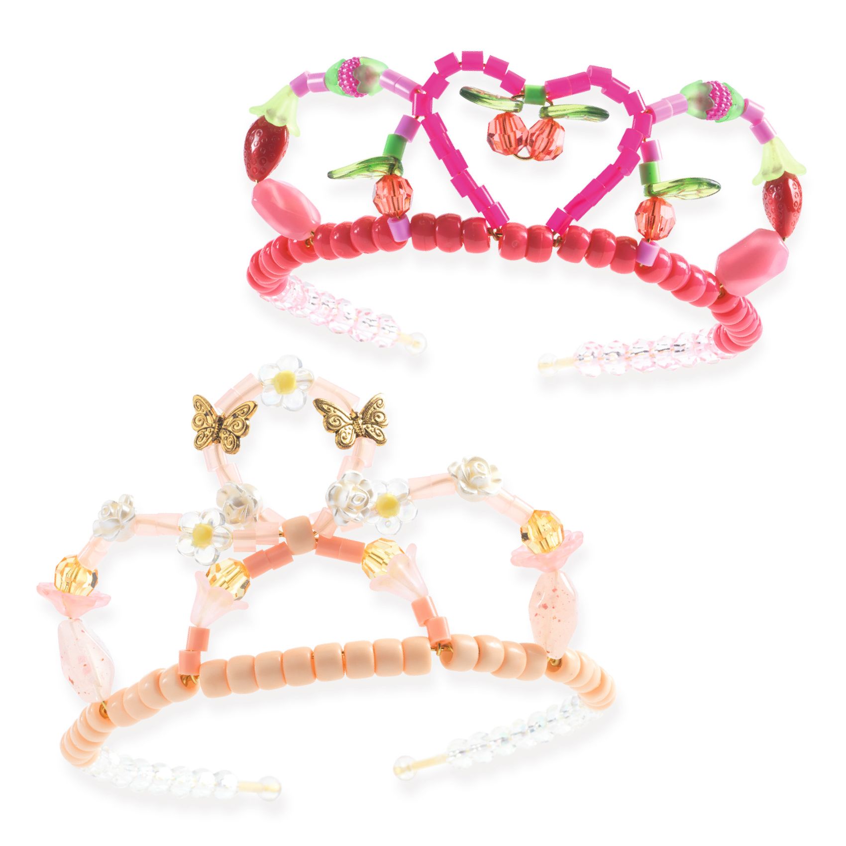 Djeco Duo Tiaras Pink Kit Perline per 2 Diademi