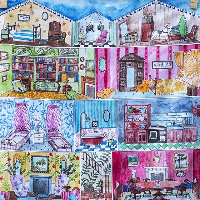 Wonderie Doll House telo gioco cotone bio 100x100 cm