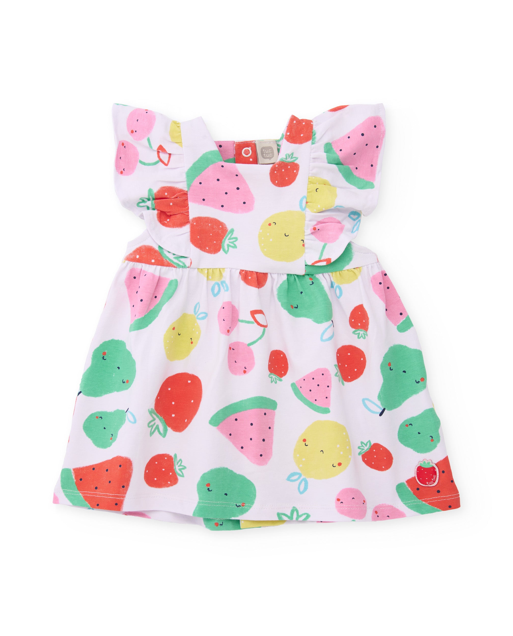Tuc Tuc vestito neonata frutta bianco con culottina