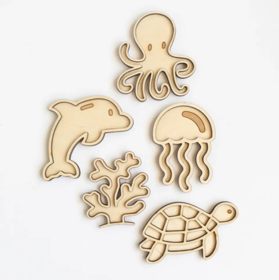 Studio de Rijk Play Tray Ocean vassoi legno set 5 pezzi