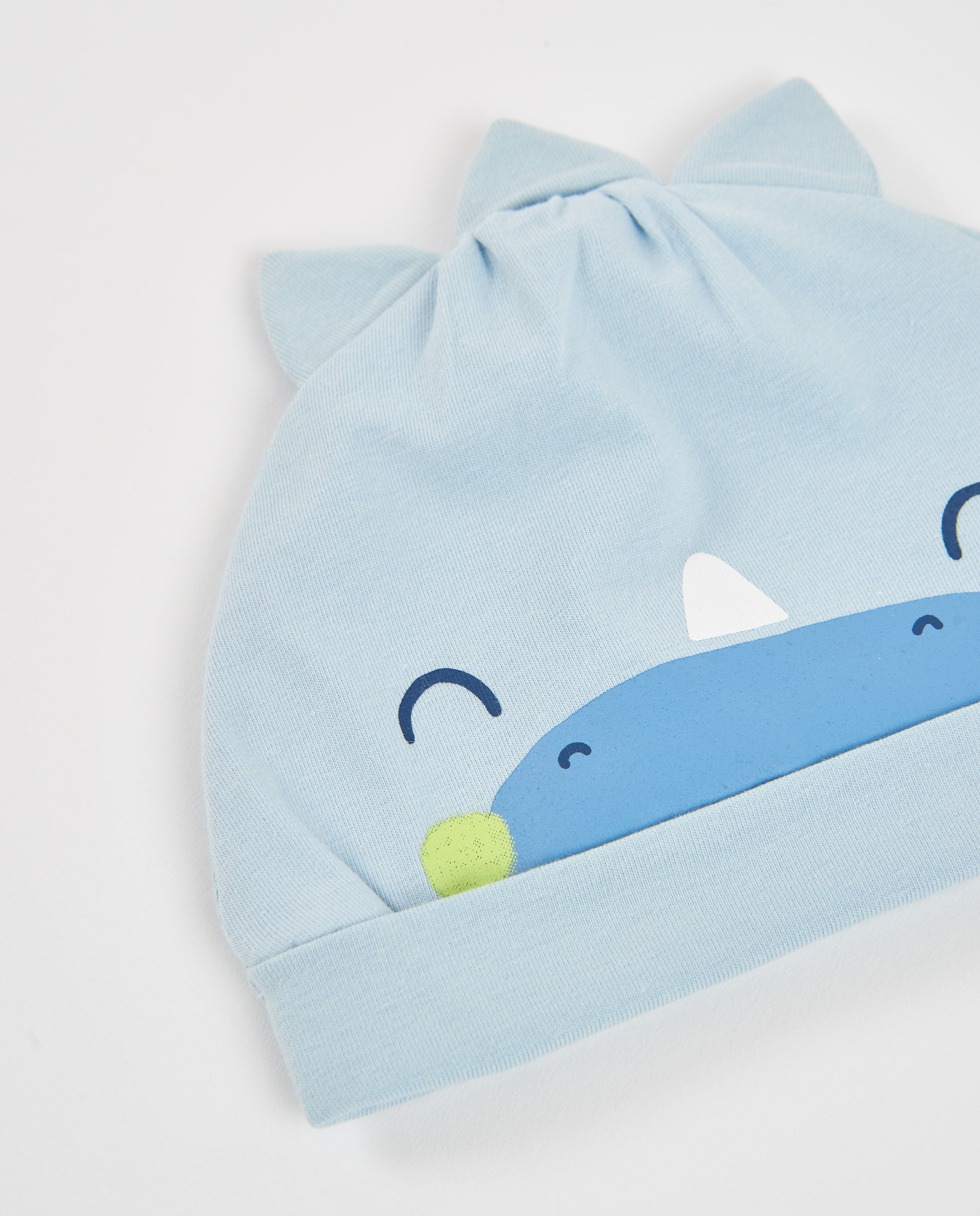 Tuc Tuc cappellino neonato azzurro dinosauro in cotone