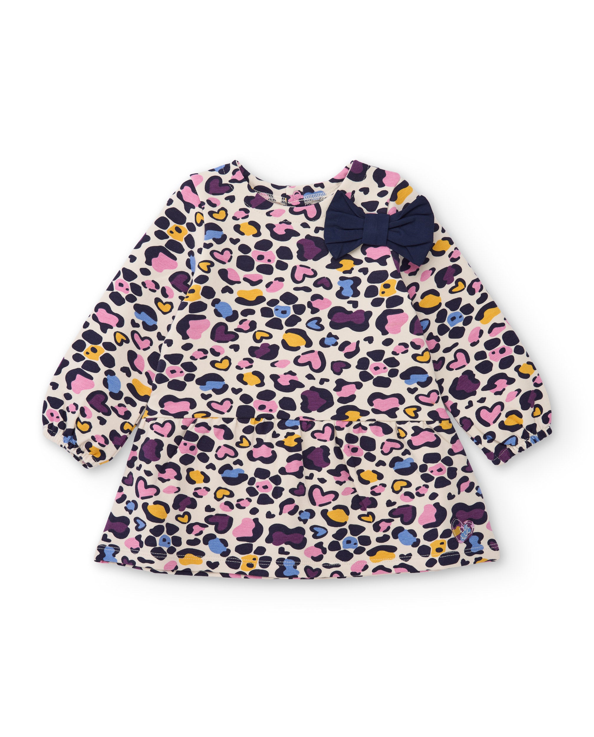 Tuc Tuc vestito bambina tigre fiocco manica lunga crudo