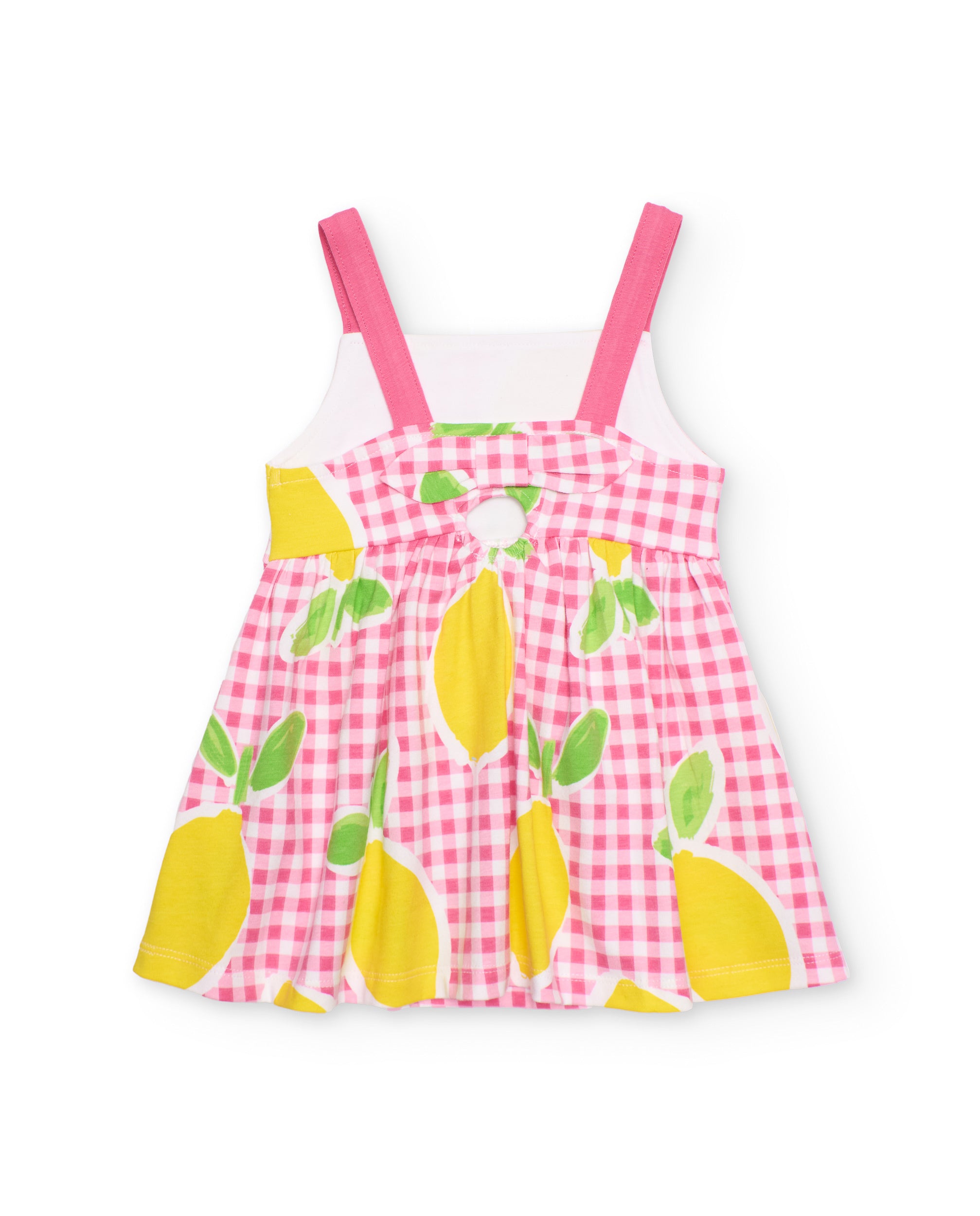 Tuc Tuc vestito bambina rosa quadretti limoni