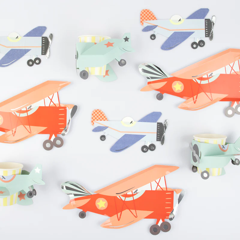Meri Meri Plane set 8 bicchieri aereo 256 ml party