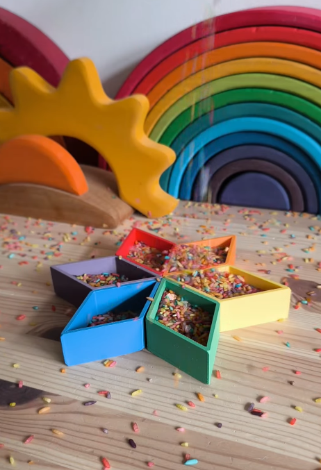 Grennn Forme Arcobaleno formine Rombo 6 pezzi sensoriali