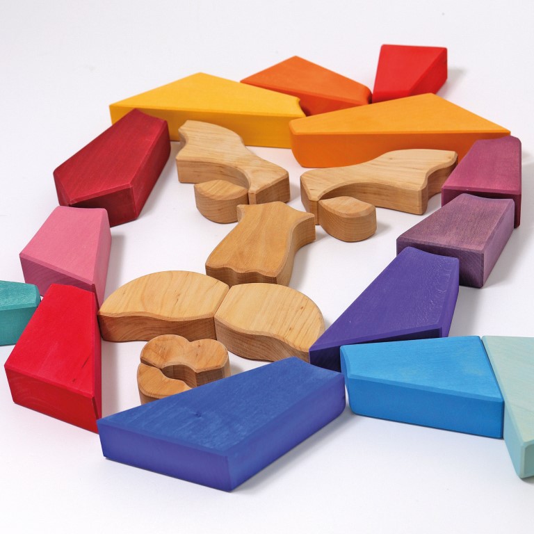 Grimm’s Rainbow Lion set costruzioni legno 27 pezzi colori