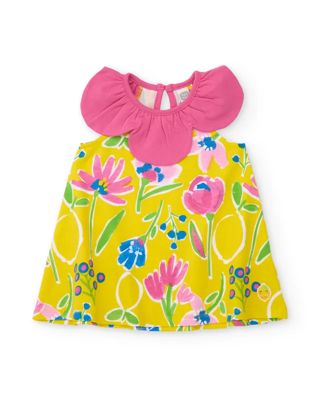Tuc Tuc vestito bambina giallo fiori collo petali
