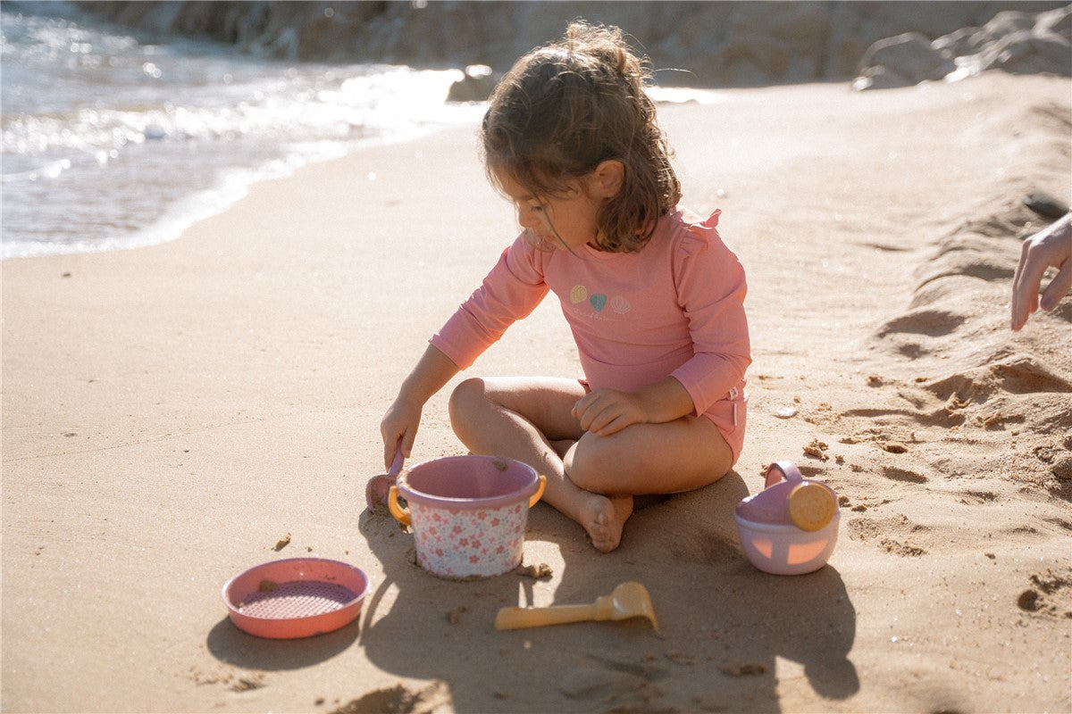 Little Dutch set giochi spiaggia rosa fiori 5 pezzi secchiello