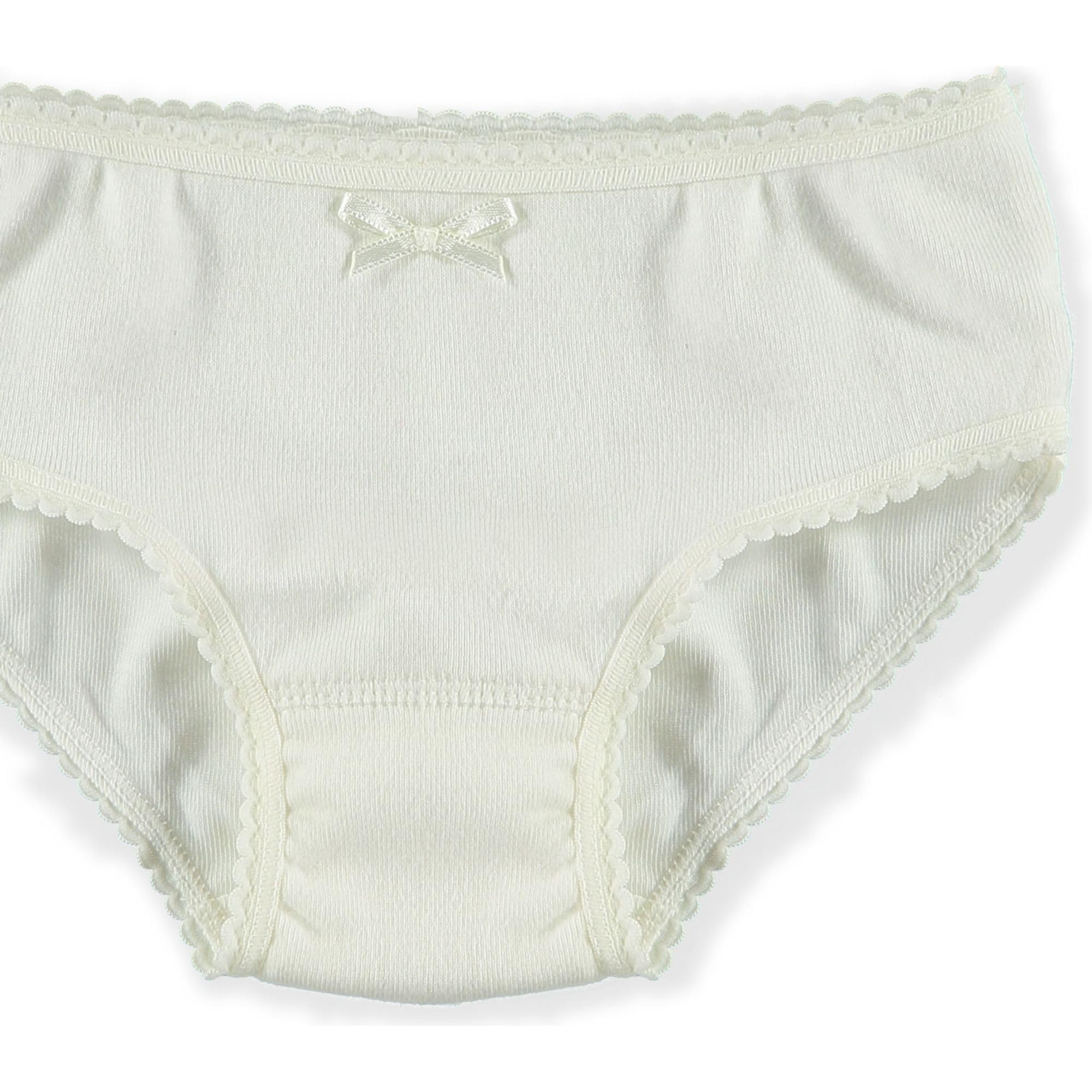 Babidu slip bambina coste fiocco bianco 8 anni