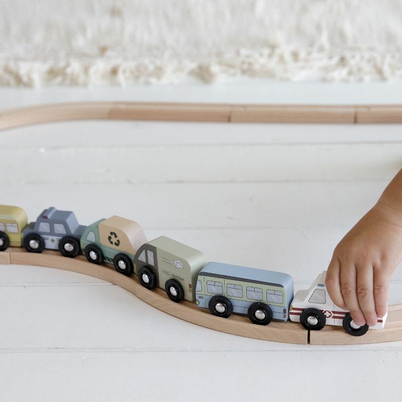 Little Dutch Railway set 9 veicoli legno 9 pezzi
