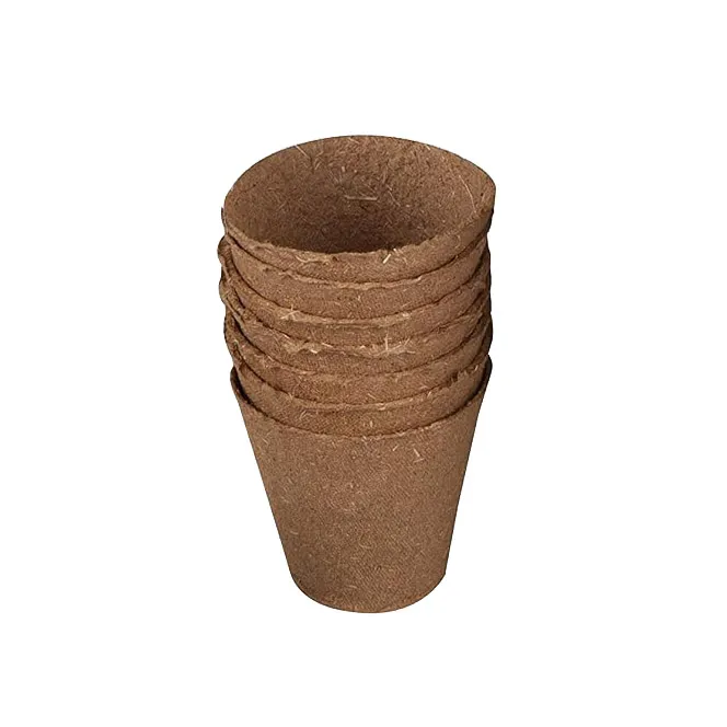 Set 6 vasetti giardinaggio biodegradabili diametro 6 cm