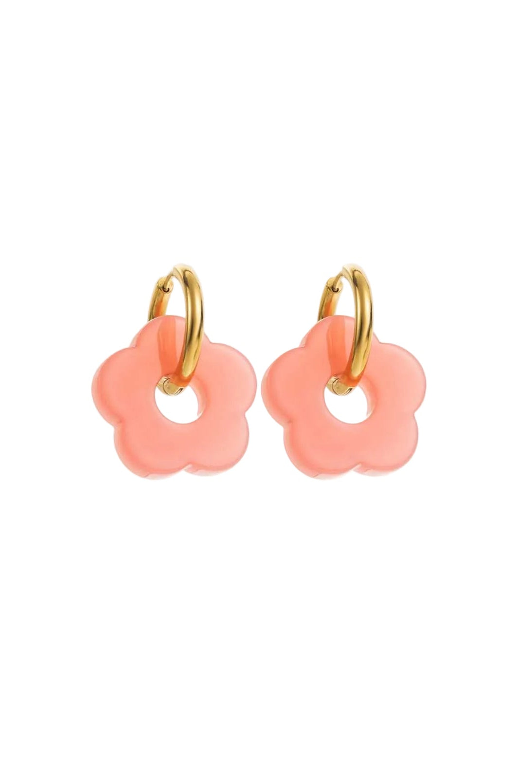 Ella and Rapha Flower orecchini donna rosa acciaio