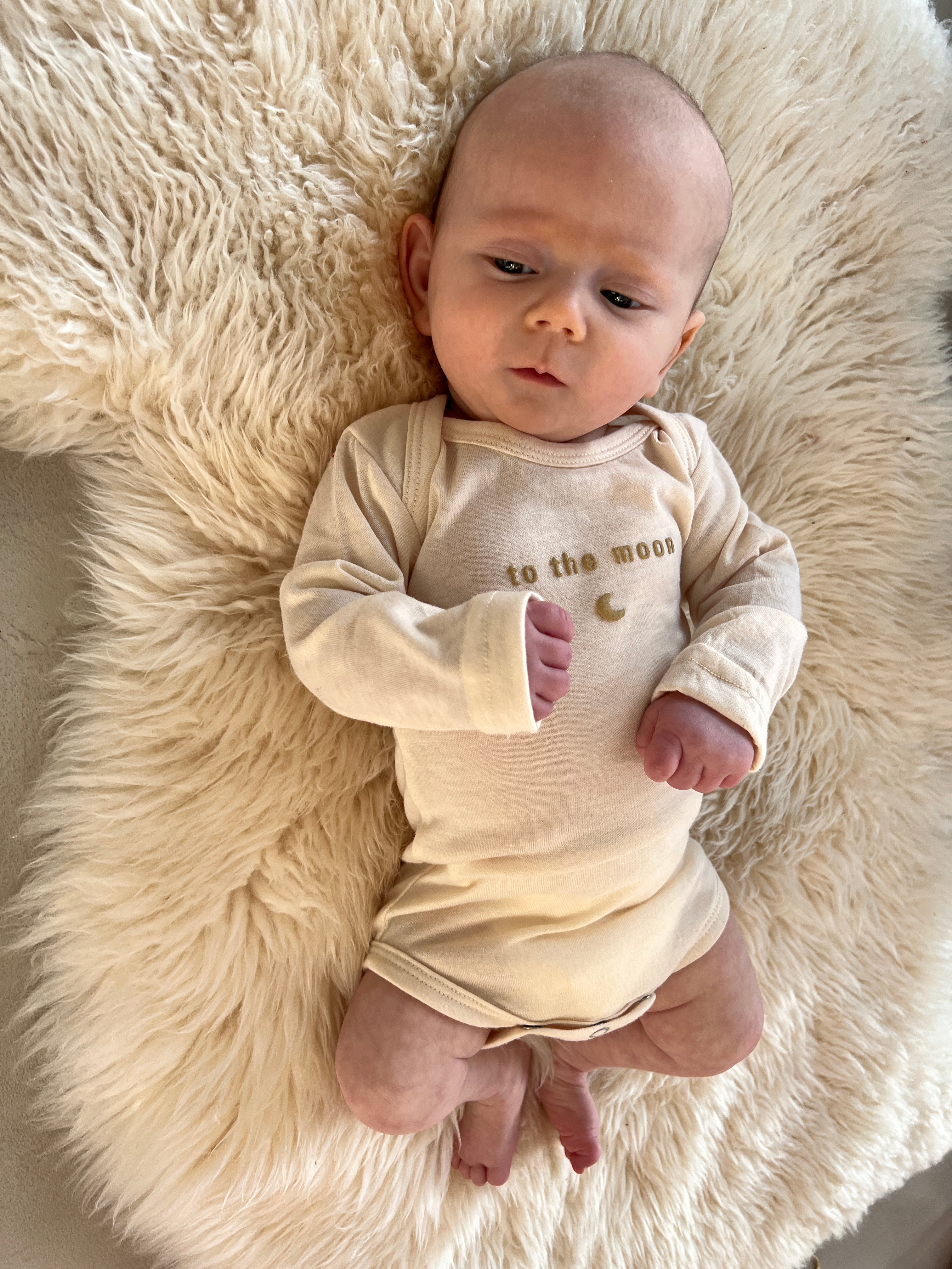 Ella and Rapha To the Moon body avorio neonato cotone