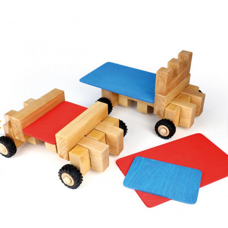 Bauspiel Veicoli set costruzioni in legno 16 pezzi