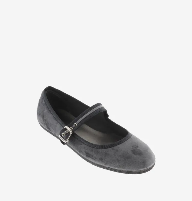 Victoria Mercedita Velluto Ballerine Grigie Gomma