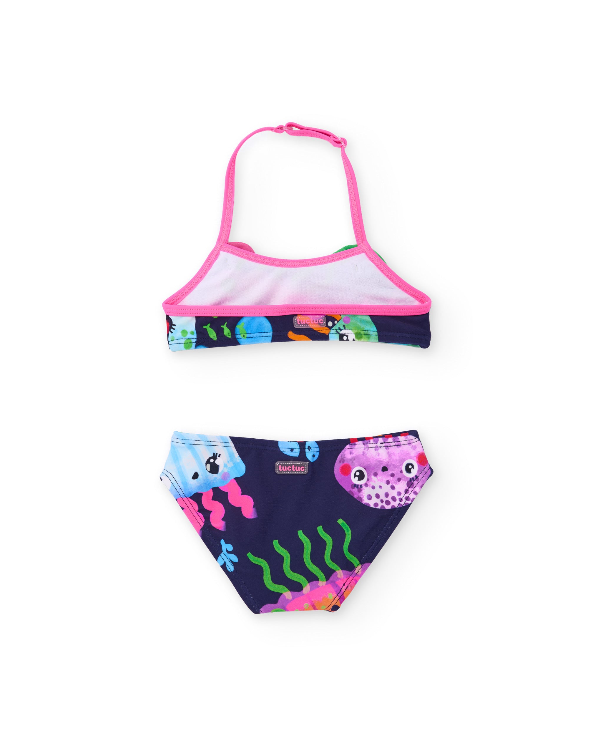 Tuc Tuc bikini bimba blu navy con fiori 3D