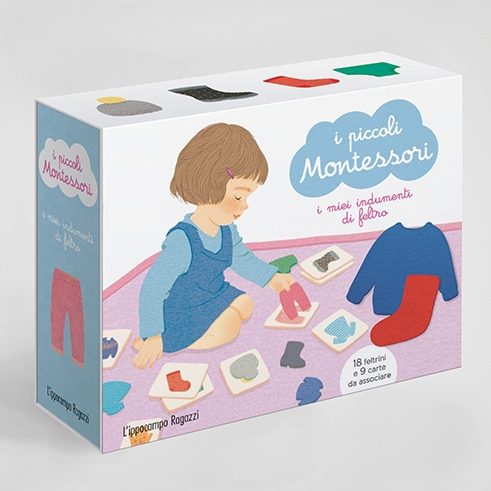 L'Ippocampo Piccoli Montessori Indumenti in Feltro cofanetto 18 pezzi