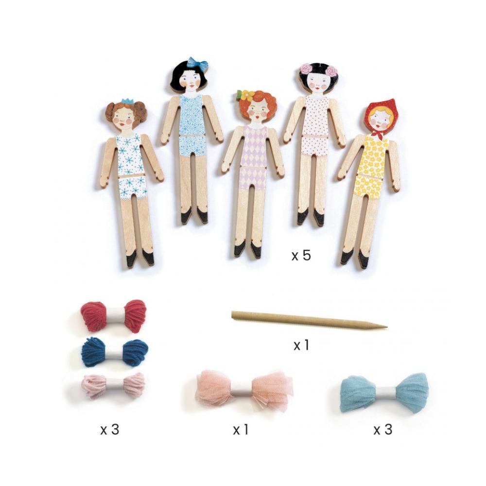 Djeco Do it Yourself Sweet Night kit bambole 5 pezzi lana