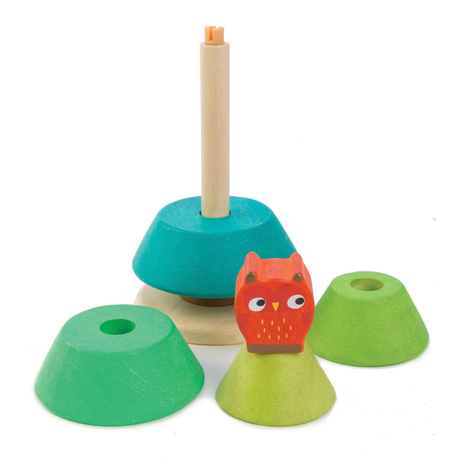 Tender Leaf Albero gioco impilabile legno con gufo