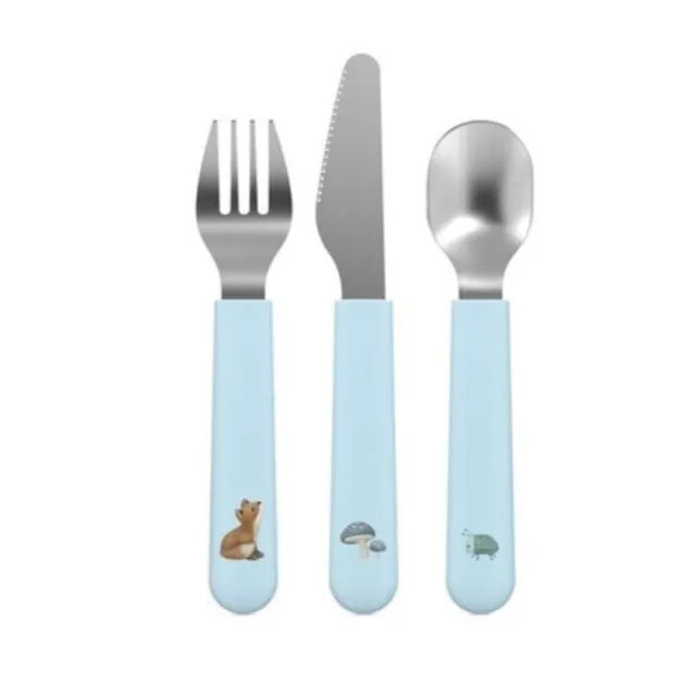 Little Dutch Forest Friends set posate bimbo 3 pezzi acciaio