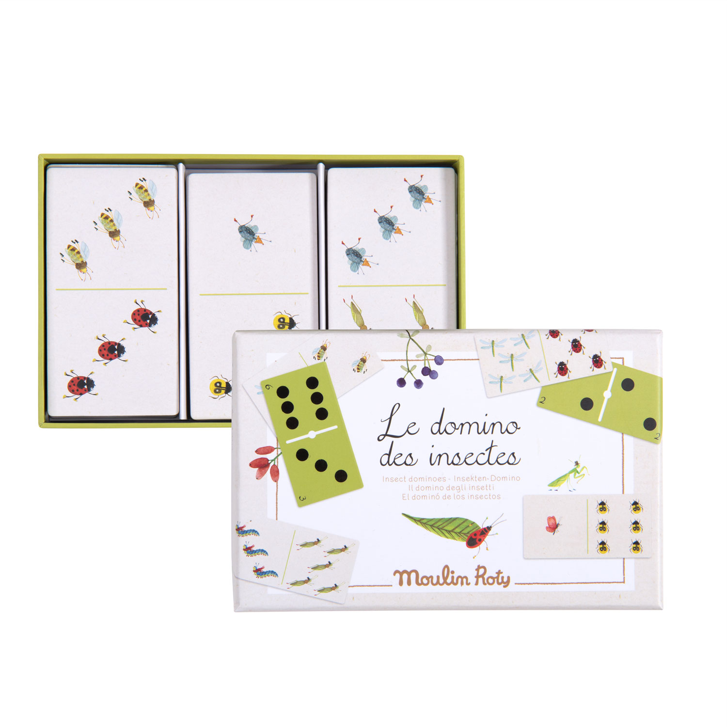 Moulin Roty Le Jardin domino insetti in cartone