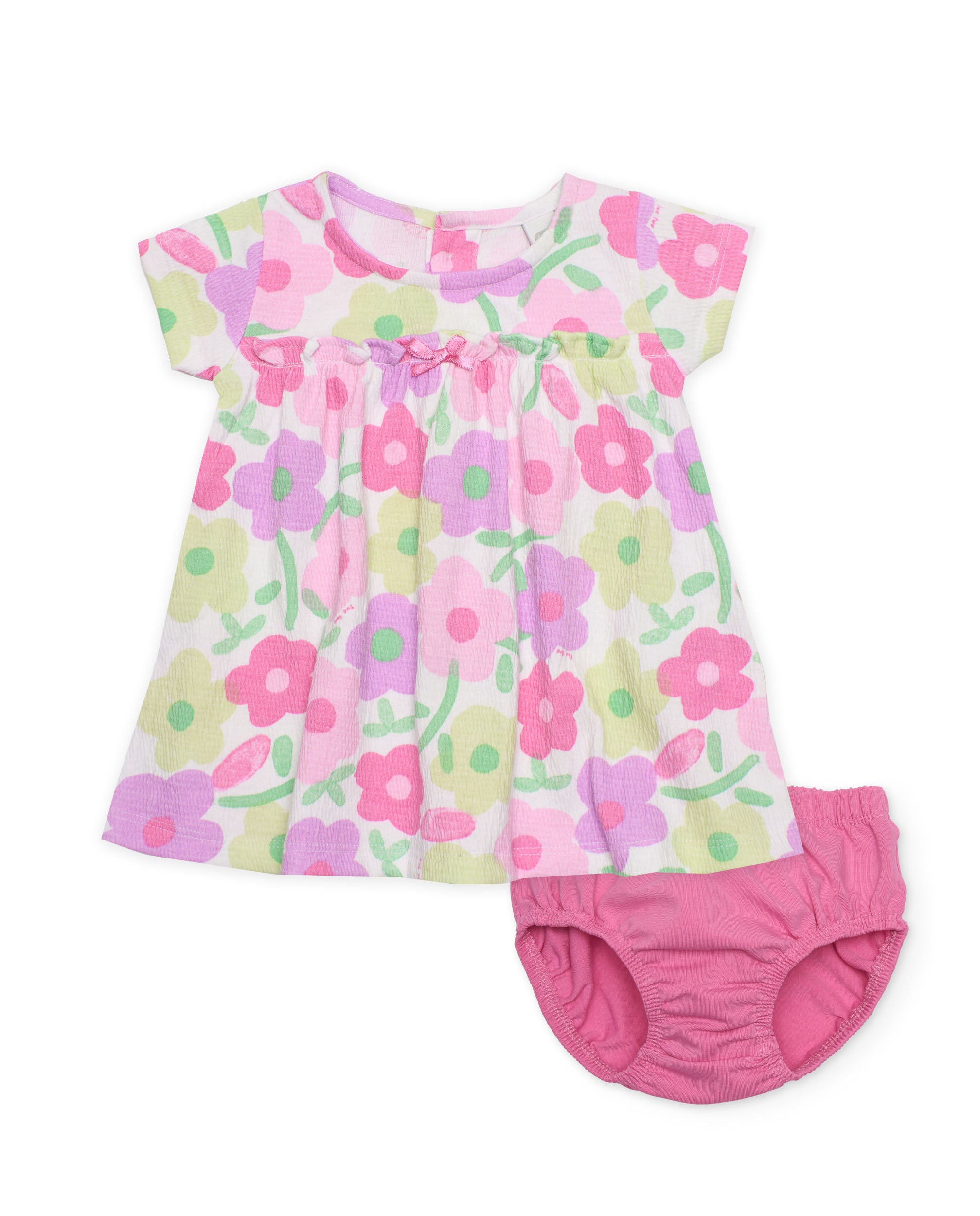 Tuc Tuc vestito neonata maglia floreale rosa con culotte