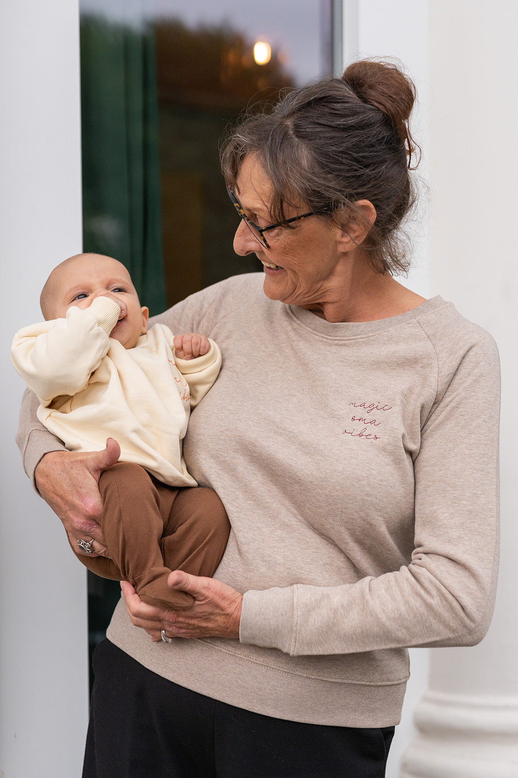 Ella and Rapha Oma Sweet Taupe felpa cotone donna