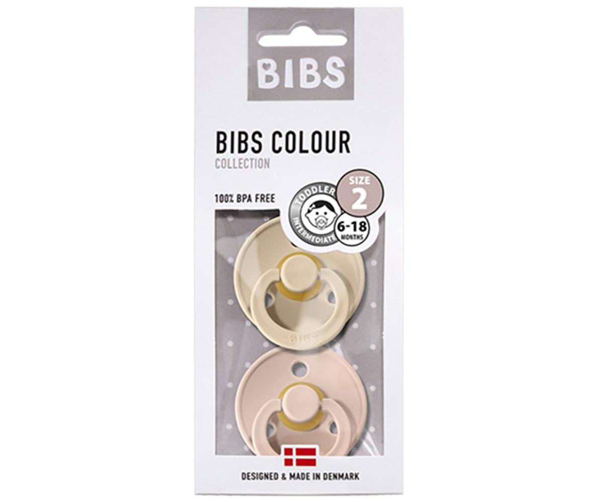 BIBS Round ciuccio caucciù 0-6 mesi pack 2 ivory blush