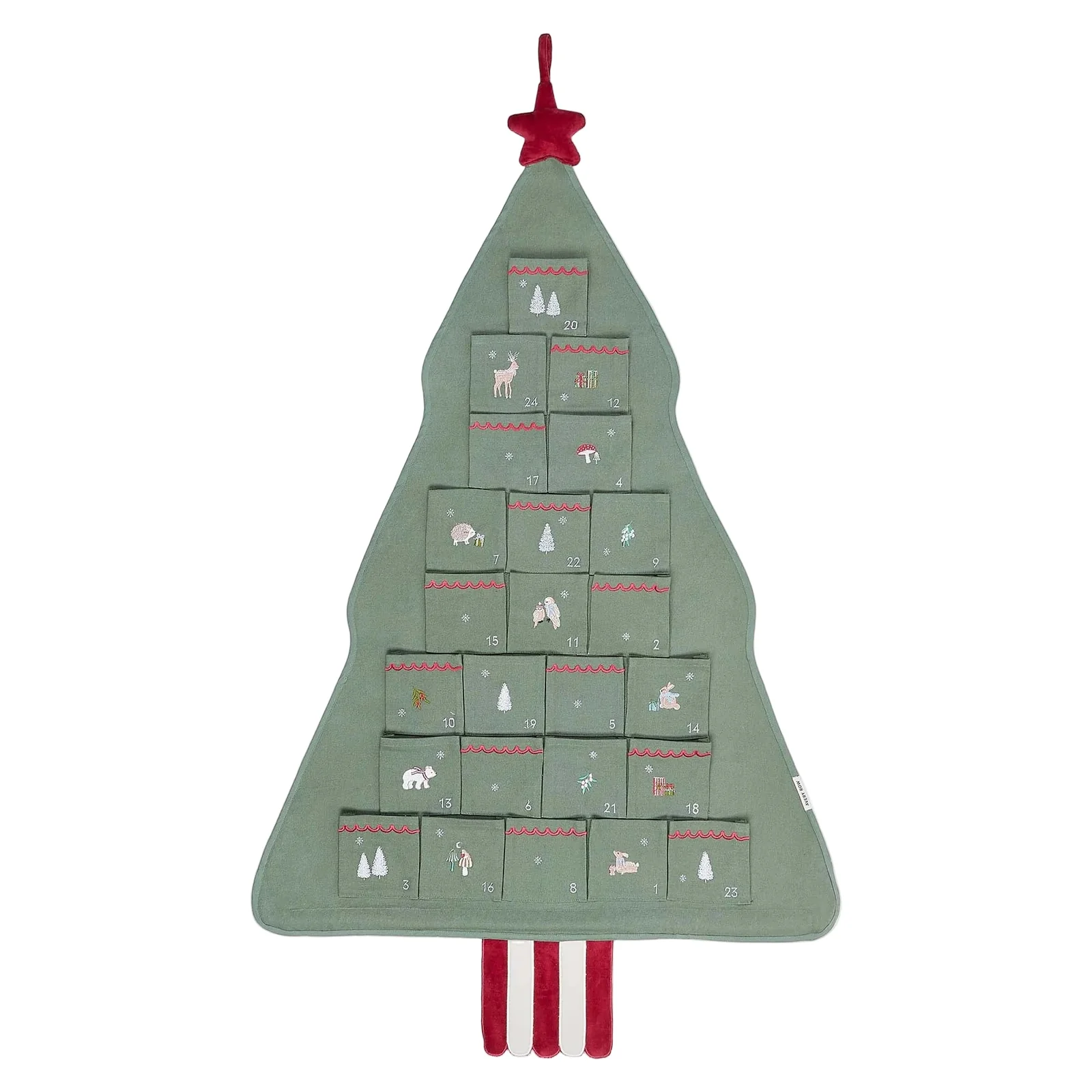 Avery Row Albero calendario avvento appendere cotone 24 tasche
