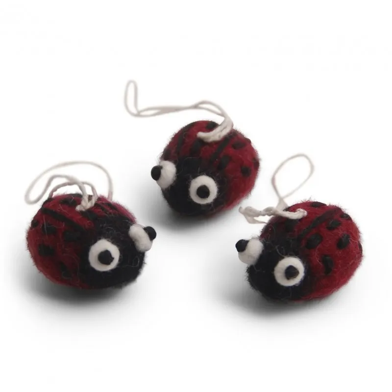 Gry & Sif Coccinelle pendenti feltro lana set 3 pz