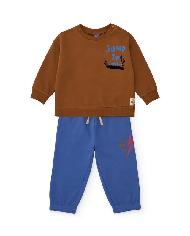 Tuc Tuc tuta bambino felpa marrone blu