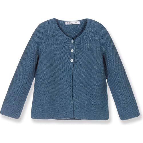 Babidu Maglione Blu Cotone 12 Mesi Bottoni Legno