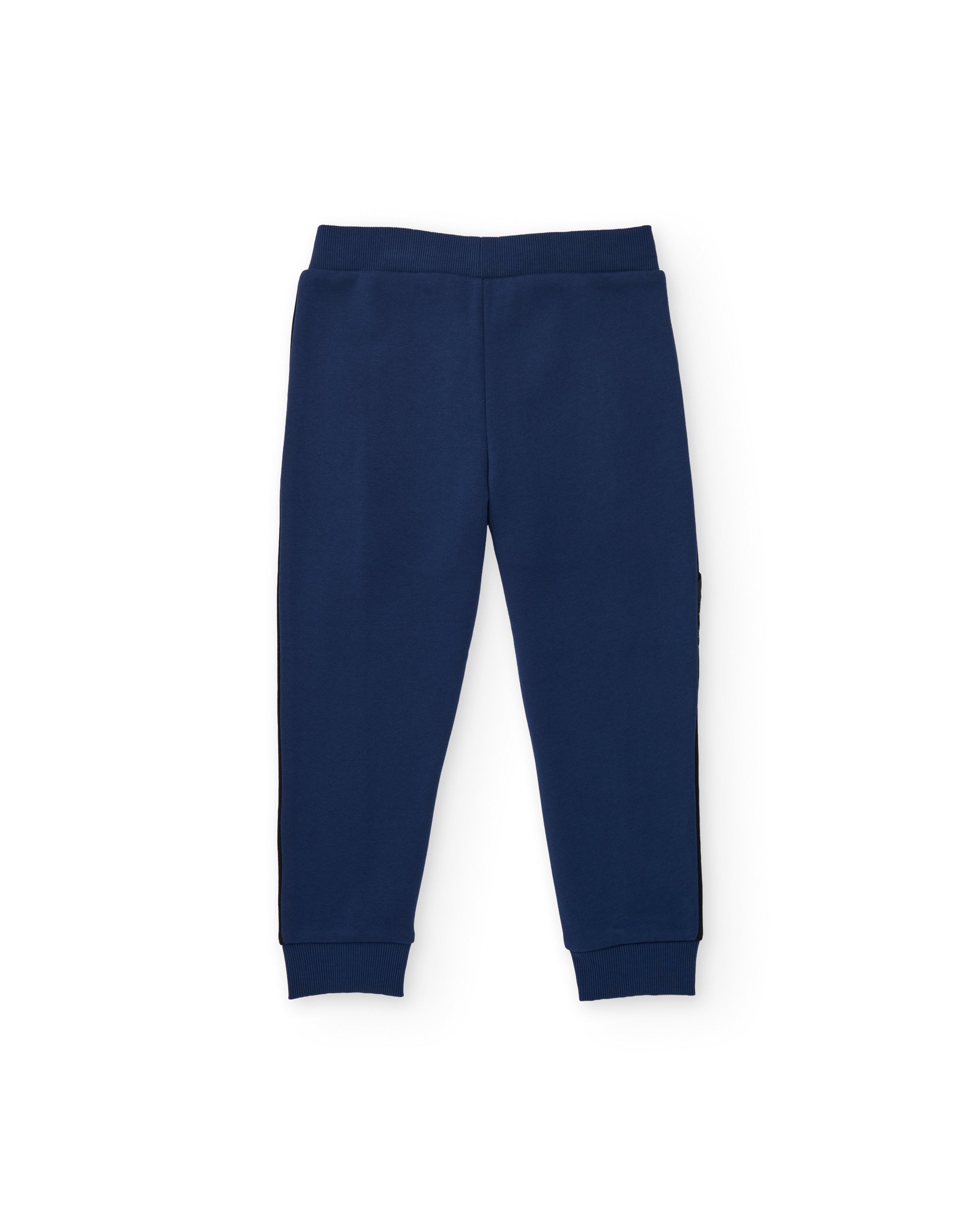 Tuc tuc pantalone tuta bambino blu navy inserti neri felpa